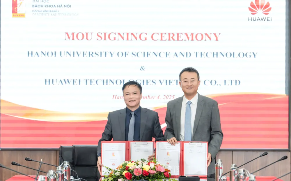 Lãnh đạo Đại học Bách khoa Hà Nội và Huawei Việt Nam ký kết hợp tác