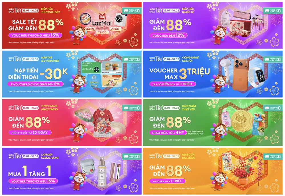 Nhiều ưu đãi cho người dùng khi tham gia “Siêu sale tết” trên Lazada