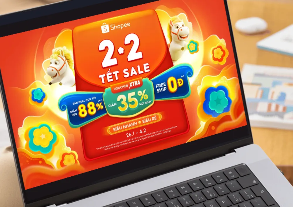 Shopee tung nhiều chương trình mua sắm trong dịp tết 2026