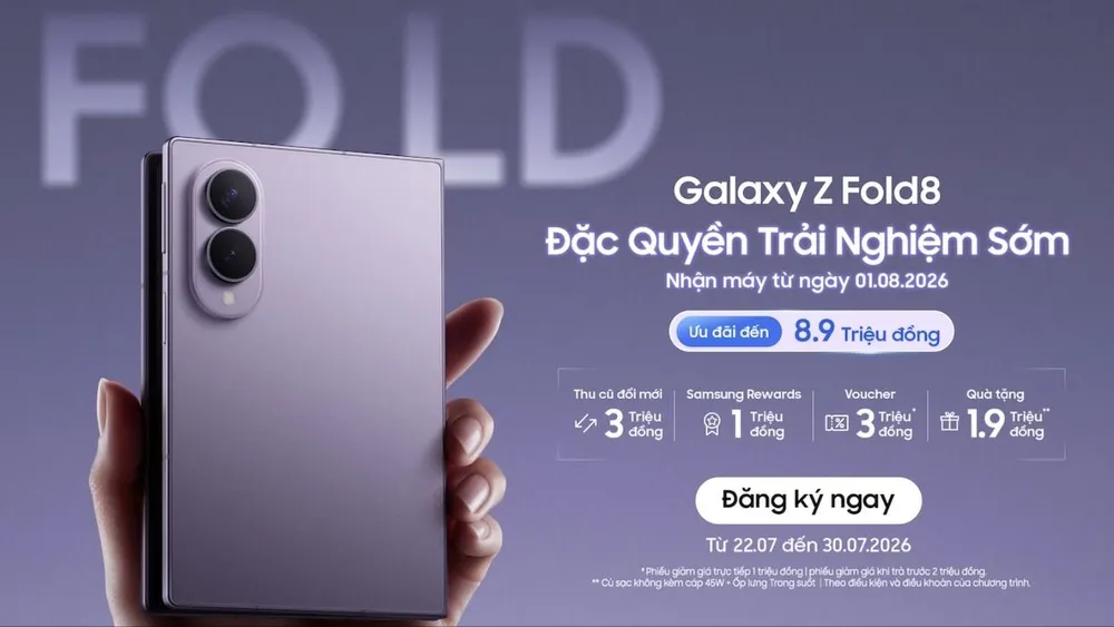 Tham gia đặc quyền trải nghiệm sớm Galaxy Z Fold8, người dùng nhận được nhiều ưu đãi lớn